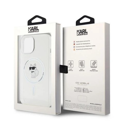 Etui Karl Lagerfeld KLHMP15SHFCCNOT do iPhone 15 6.1" transparent hardcase IML Choupette MagSafe