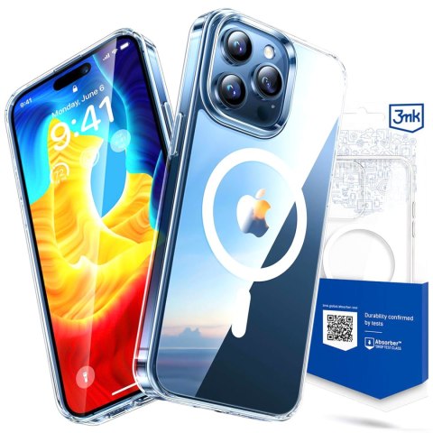 Etui wzmocnione 3mk MagCase case obudowa do MagSafe do iPhone 15 Pro plecki przezroczyste