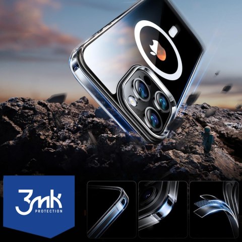 Etui wzmocnione 3mk MagCase case obudowa do MagSafe do iPhone 15 Pro plecki przezroczyste
