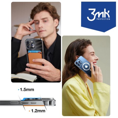 Etui wzmocnione 3mk MagCase case obudowa do MagSafe do iPhone 15 Pro plecki przezroczyste