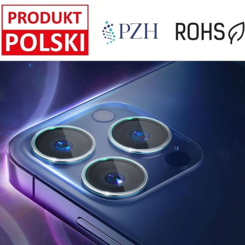 Szkło hybrydowe na aparat iPhone 15 Pro osłona na obiektyw 3mk Lens Protection 4x zestaw
