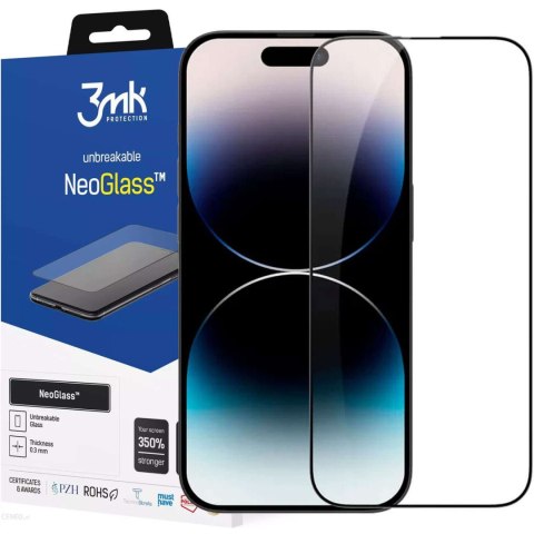 Szkło niepękające 3mk NeoGlass 8H do Apple iPhone 14 Pro Najtrwalsze kompozytowe Black