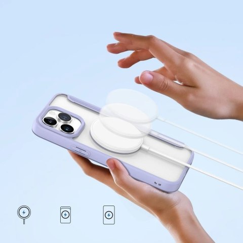 DUX DUCIS Skin X Pro - futerał z klapką kompatybilny z MagSafe do Apple iPhone 15 Pro fioletowy