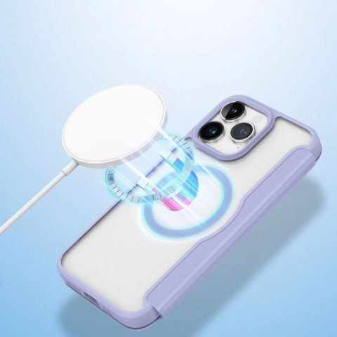DUX DUCIS Skin X Pro - futerał z klapką kompatybilny z MagSafe do Apple iPhone 15 Pro fioletowy