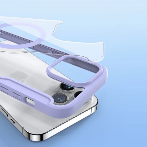 DUX DUCIS Skin X Pro - futerał z klapką kompatybilny z MagSafe do Apple iPhone 15 Pro fioletowy