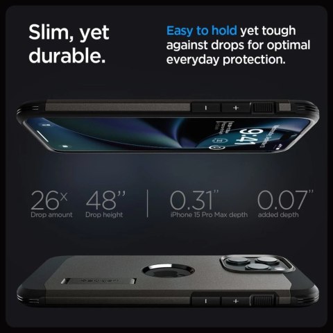 Etui Spigen Tough Armor Mag do MagSafe do iPhone 15 Pro Max Gunmetal