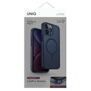 Etui UNIQ LifePro Xtreme do iPhone 15 Pro Max 6.7" Magclick Charging ciemnoniebieski/smoke blue