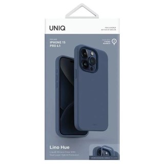 Etui UNIQ Lino Hue do iPhone 15 Pro 6.1" Magclick Charging granatowy/navy blue