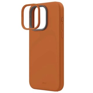 Etui UNIQ Lino Hue do iPhone 15 Pro Max 6.7" Magclick Charging pomarańczowy/sunset orange
