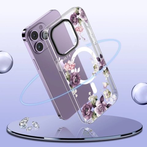 Etui ochronne MagMood do MagSafe do iPhone 15 Plus spring floral