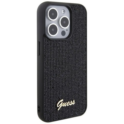 Oryginalne Etui GUESS Hardcase GUHCP15LPMSDGSK do iPhone 15 PLUS (Disco Script Metal / czarny)