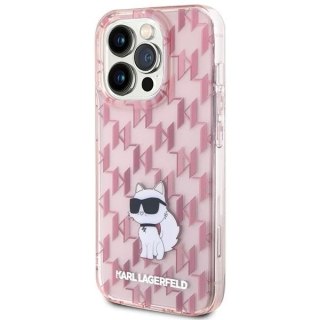 Oryginalne Etui KARL LAGERFELD Hardcase KLHCP15LHNCMKLP do iPhone 15 PRO (Monogram / różowy)