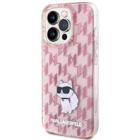 Oryginalne Etui KARL LAGERFELD Hardcase KLHCP15LHNCMKLP do iPhone 15 PRO (Monogram / różowy)