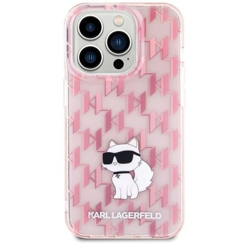 Oryginalne Etui KARL LAGERFELD Hardcase KLHCP15LHNCMKLP do iPhone 15 PRO (Monogram / różowy)