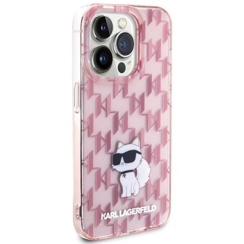 Oryginalne Etui KARL LAGERFELD Hardcase KLHCP15LHNCMKLP do iPhone 15 PRO (Monogram / różowy)
