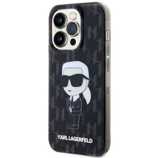 Oryginalne Etui KARL LAGERFELD Hardcase KLHCP15LHNKMKLK do iPhone 15 PRO (Ikonik Monogram / czarny)
