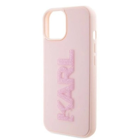 Oryginalne Etui KARL LAGERFELD Hardcase KLHCP15M3DMBKCP do iPhone 15 PLUS (3D Logo Glitter / różowy)