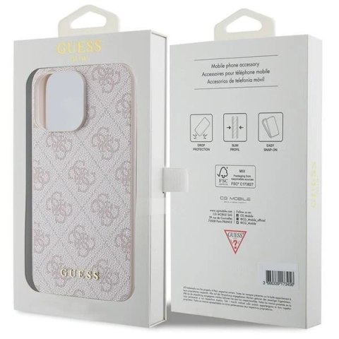 Etui Guess GUHCP15XG4GFPI do iPhone 15 Pro Max 6.7" różowy/pink hard case 4G Metal Gold Logo
