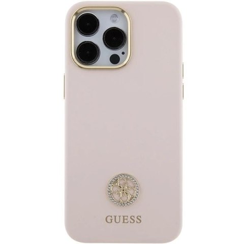 Etui Guess GUHCP15XM4DGPP do iPhone 15 Pro Max 6.7" różowy/pink hardcase Silicone Logo Strass 4G