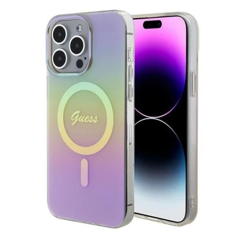 Etui Guess GUHMP15XHITSP do iPhone 15 Pro Max 6.7" różowy/pink hardcase IML Iridescent MagSafe