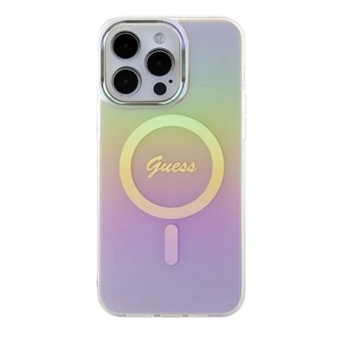 Etui Guess GUHMP15XHITSP do iPhone 15 Pro Max 6.7" różowy/pink hardcase IML Iridescent MagSafe