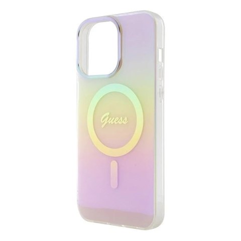 Etui Guess GUHMP15XHITSP do iPhone 15 Pro Max 6.7" różowy/pink hardcase IML Iridescent MagSafe