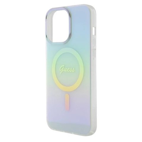 Etui Guess GUHMP15XHITSQ do iPhone 15 Pro Max turkusowy/turquoise hardcase IML Iridescent MagSafe