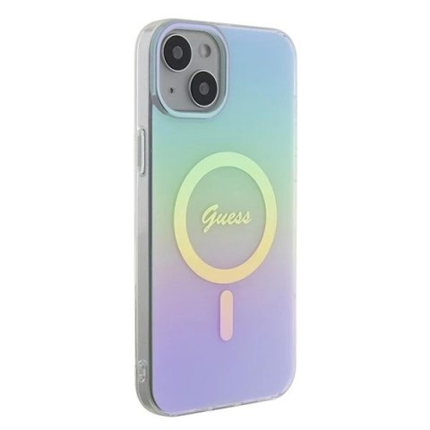 Etui Guess GUHMP15MHITSQ do iPhone 15 Plus 6.7" hardcase IML Iridescent MagSafe turkusowy/turquoise