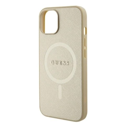 Etui Guess GUHMP15MPSAHMCB do iPhone 15 Plus 6.7"hardcase Saffiano MagSafe złoty/gold
