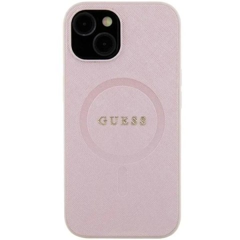 Etui Guess GUHMP15MPSAHMCP do iPhone 15 Plus 6.7" hardcase Saffiano MagSafe różowy/pink