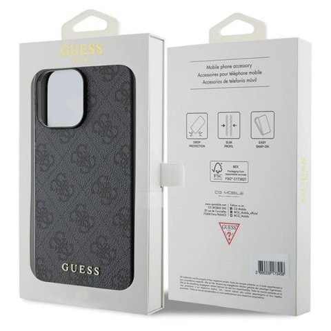Oryginalne Etui GUESS Hardcase GUHCP15LG4GFGR do iPhone 15 PRO (4G Metal Logo / szary)