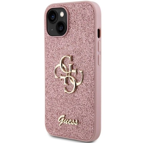 Oryginalne Etui GUESS Hardcase GUHCP15SHG4SGP do iPhone 15 (Fixed Glitter Big 4G / różowy)