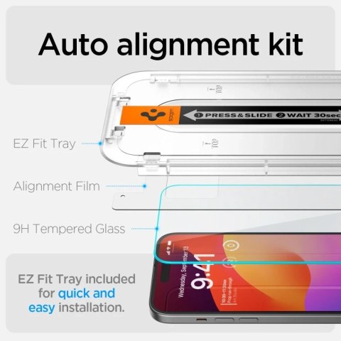 Szkło hartowane Spigen Glas.tR "EZ Fit" do iPhone 15 Plus Clear