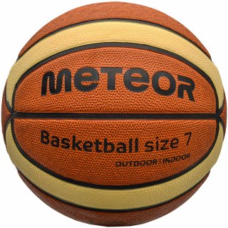 Piłka koszykowa Meteor Cellular 7 brązowo-kremowa 10102