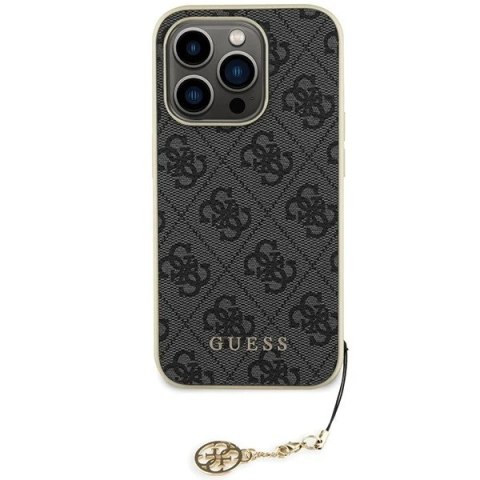 Etui Guess GUHCP15LGF4GGR do iPhone 15 Pro 6.1" szary/grey hardcase 4G Charms Collection