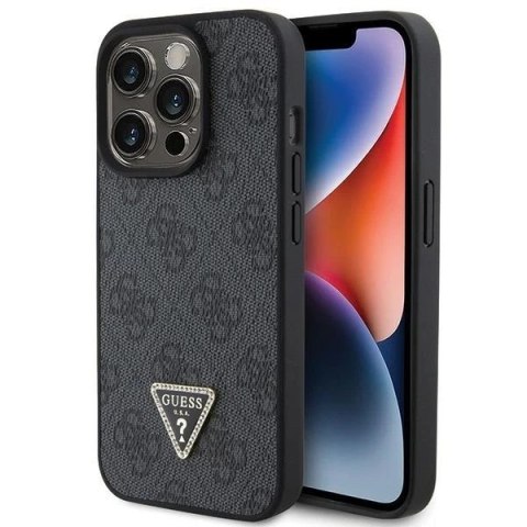 Etui Guess GUHCP15LP4TDPK do iPhone 15 Pro 6.1" czarny/black hardcase Leather 4G Diamond Triangle