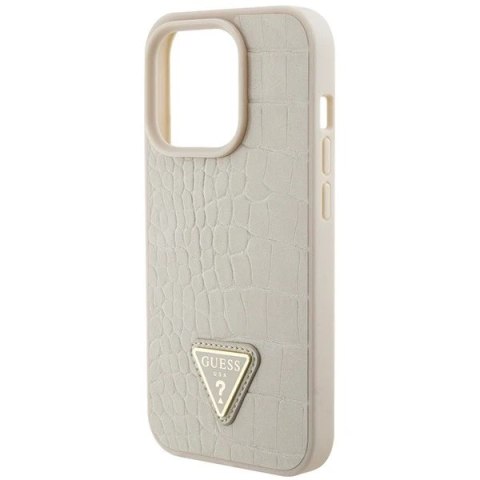Etui Guess GUHCP15LPCRTHCD do iPhone 15 Pro 6.1" złoty/gold hardcase Croco Triangle Logo