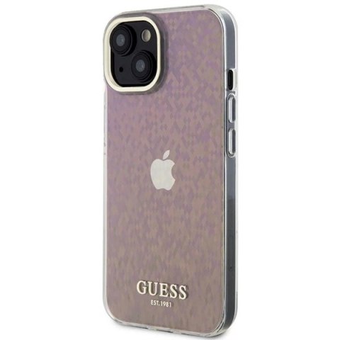 Etui Guess GUHCP15SHDECMP do iPhone 15 6.1" różowy/pink hardcase IML Faceted Mirror Disco Iridescent