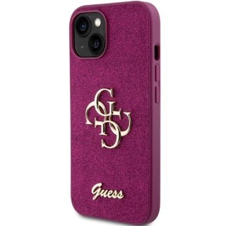 Etui Guess GUHCP15SHG4SGU do iPhone 15 6.1" fioletowy/purple hardcase Glitter Script Big 4G