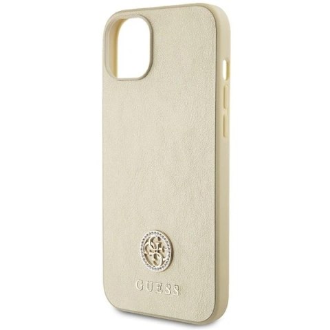 Etui Guess GUHCP15SPS4DGPD do iPhone 15 6.1" złoty/gold hardcase Leather 4G Metal Logo Strass