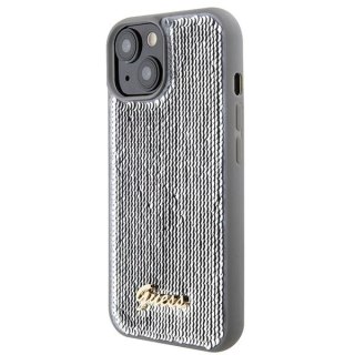Etui Guess GUHCP15SPSFDGSS do iPhone 15 6.1" srebrny/silver hardcase Sequin Script Metal