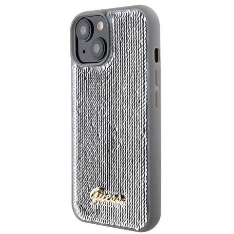 Etui Guess GUHCP15SPSFDGSS do iPhone 15 6.1" srebrny/silver hardcase Sequin Script Metal