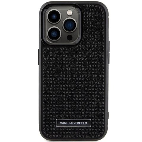Etui Karl Lagerfeld KLHCP15LHDSPLK do iPhone 15 Pro 6.1" czarny/black hardcase Rhinestone Logo Metal Plate