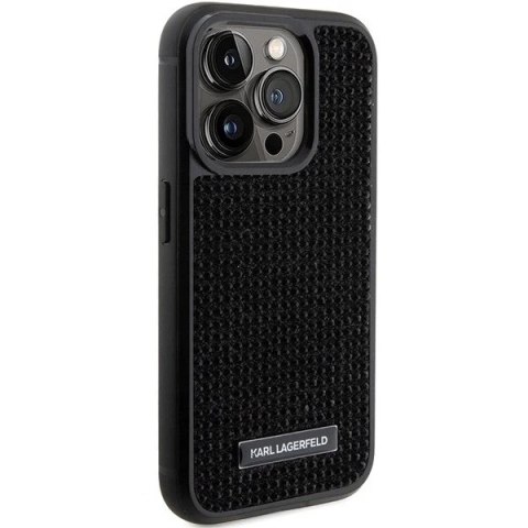 Etui Karl Lagerfeld KLHCP15LHDSPLK do iPhone 15 Pro 6.1" czarny/black hardcase Rhinestone Logo Metal Plate