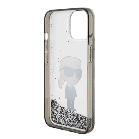 Etui Karl Lagerfeld KLHCP15SLKKNSK do iPhone 15 6.1" transparent hardcase Liquid Glitter Ikonik