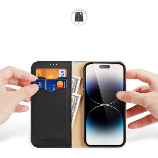Etui portfel z blokadą RFID do iPhone 15 Pro Dux Ducis Hivo - czarne