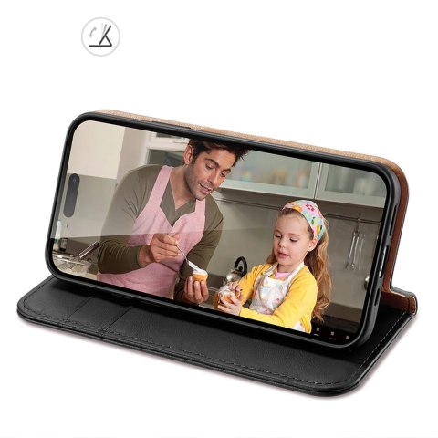 Etui portfel z blokadą RFID do iPhone 15 Pro Max Dux Ducis Hivo - czarne