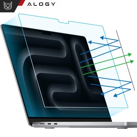 Folia ochronna Matowa na ekran do MacBook Air 15 2023 M2 A2941 15.3" Alogy Screen Protect Film z filtrem Anti Blue
