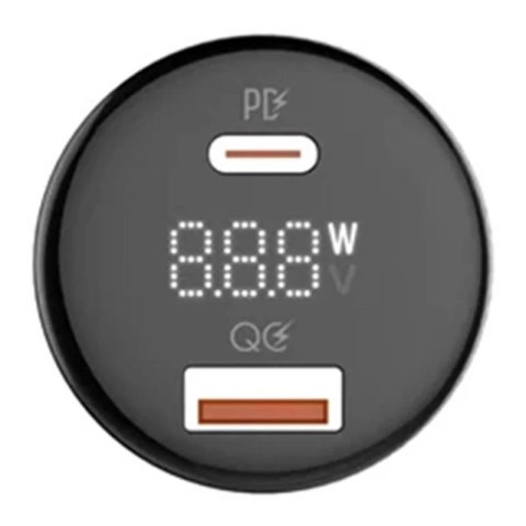 Ładowarka samochodowa LDNIO C101, USB + USB-C, 100W + kabel USB do Lightning (czarna)