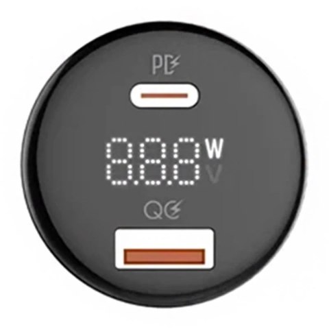 Ładowarka samochodowa LDNIO C101, USB + USB-C, 100W + kabel USB do Micro USB (czarna)